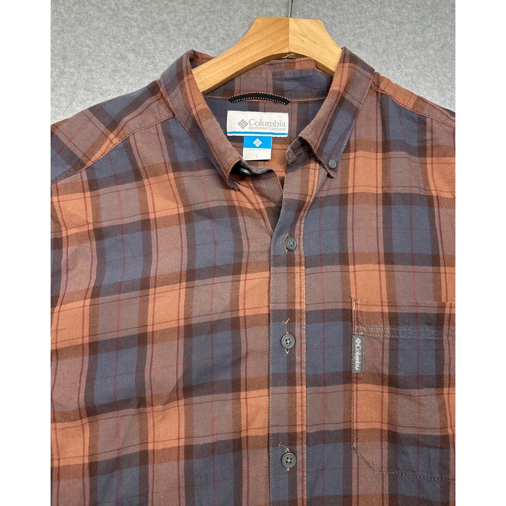 Columbia Men's Long Sleeve Plaid Button Up Shirt Size L Casual Outdoor